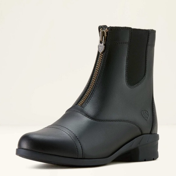 Ariat Women\'s Scout Zip Black Equestrian Leather Paddock Boots NEW W/ Tags & Box